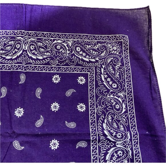Vintage 100% Cot Blue Indigo Bandana RN 103708 Scarf Handkerchief Paisley Biker - Picture 3 of 8